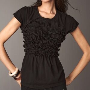 NWT Anthropologie Maeve Smocked Ruffled Cap Sleeve Top